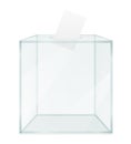 Glass transparent ballot box for election voting vector illustration