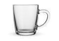 Glass transparent cup. Empty coffee or tea mug. Isolated Royalty Free Stock Photo