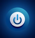 Glass transparent effect power start button, on off icon, vector UI or app symbol design Royalty Free Stock Photo