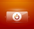 Glass transparent effect power start button, on off icon, vector UI or app symbol design Royalty Free Stock Photo