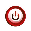 Glass transparent effect power start button, on off icon, vector UI or app symbol design Royalty Free Stock Photo
