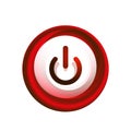 Glass transparent effect power start button, on off icon, vector UI or app symbol design