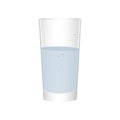 Glass transparent empty glass for juice of a simple cylindrical shape. Vector 3d realistic illustration isolated on