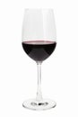 Glass transparent goblet of red wine on a white background Royalty Free Stock Photo