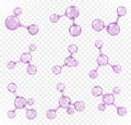 Glass transparent molecules model. Reflective and refractive abstract molecular shape Royalty Free Stock Photo