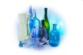 Still life of glass objects on a light background Royalty Free Stock Photo