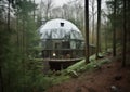 A glass treehouse in the style of water balloons