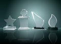 Glass Trophies Background Reflection Realistic Image