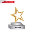 Glass trophies engraved with crystal grunge realistic vector illustration on white background