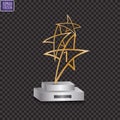 Glass trophies plaque engraved crystal award realistic vector illustration on transparent background Royalty Free Stock Photo