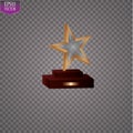 Glass trophies plaque engraved crystal award realistic vector illustration on transparent background Royalty Free Stock Photo