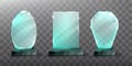 Glass trophy or acrylic winner award realistic Royalty Free Stock Photo