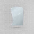 Glass trophy set on a dark background. Vector illustration.