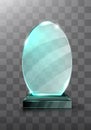 Glass trophy or acrylic winner award realistic Royalty Free Stock Photo