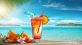 glass tropical cocktail drink island Royalty Free Stock Photo