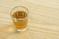 Glass of a typical Brazilian Sugarcane liqueur called cachaca Royalty Free Stock Photo