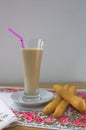 Glass of typical horchata Valencia snack Royalty Free Stock Photo