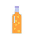 Glass Bottle with Beverage Vector Illustration