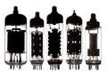 Glass vacuum radio tubes. Royalty Free Stock Photo