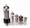 Glass vacuum radio tubes. Isolated image on white background Royalty Free Stock Photo