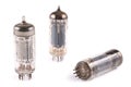 Glass vacuum radio tubes, on a white background Royalty Free Stock Photo