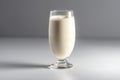 Glass vanilla milkshake. Generate Ai Royalty Free Stock Photo