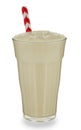 Glass of Vanilla Milkshake with straw Royalty Free Stock Photo