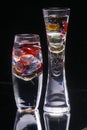 Glass vases on black Royalty Free Stock Photo