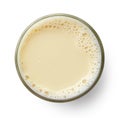 Glass of vegan soy milk isolated on white background Royalty Free Stock Photo