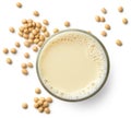 Glass of vegan soy milk isolated on white background Royalty Free Stock Photo