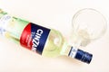 Glass with vermouth and bottle of Cinzano Bianco Royalty Free Stock Photo