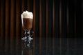 Glass of Viennese coffee topped with whipped cream