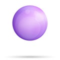 Glass violet ball or precious pearl. Glossy realistic ball, 3D abstract vector illustration highlighted on a white Royalty Free Stock Photo