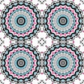 Glass vitrage mosaic kaleidoscopic seamless pattern Royalty Free Stock Photo