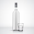 Glass Vodka bottle and shot template Royalty Free Stock Photo