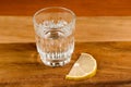 Glass of vodka and lemon Royalty Free Stock Photo