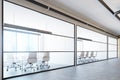 Glass wall company lobby