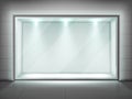 Glass wall frame, transparent showcase with light