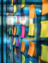 Glass Wall with Post-it Notes Royalty Free Stock Photo