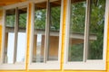 Glass walls of a building in Hawi