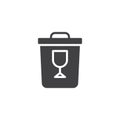 Glass waste vector icon Royalty Free Stock Photo
