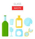 Glass waste vector illustration.