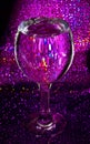 Glass of water on a background of light music vertical photograph