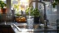 A Glass of Water Being Filled With Water Royalty Free Stock Photo