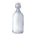 Glass water bottle with tight-fitting stopper