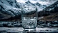 Glass water cold mountains pure spring h20 Royalty Free Stock Photo