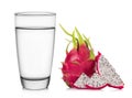 Glass of water and Cracker on white background