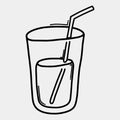 Glass of water doodle vector icon. Drawing sketch illustration hand drawn line eps10 Royalty Free Stock Photo