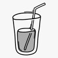 Glass of water doodle vector icon. Drawing sketch illustration hand drawn line eps10 Royalty Free Stock Photo