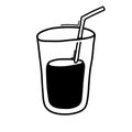 Glass of water doodle vector icon. Drawing sketch illustration hand drawn line eps10 Royalty Free Stock Photo